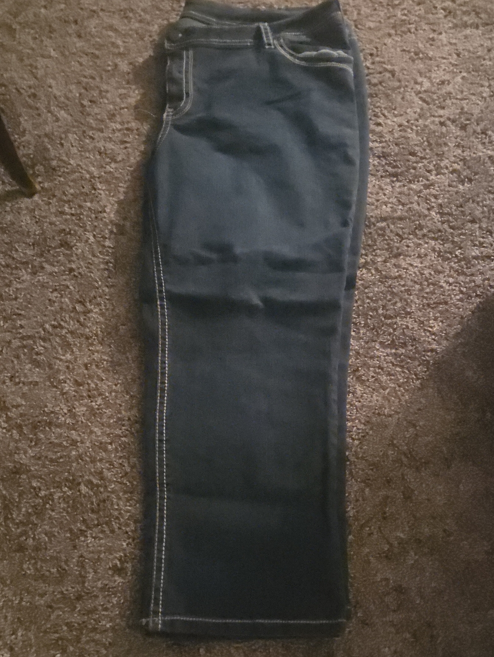 Womens Plus Size 24 Dark Blue Straight Leg Jeans